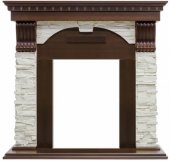 Портал Royal Flame Dublin угловой тёмный дуб/арочный сланец белый Портал Royal Flame Dublin угловой тёмный дуб/арочный сланец белый 1